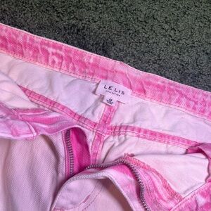 Pink and White Acidwash Jeans 🎀✨